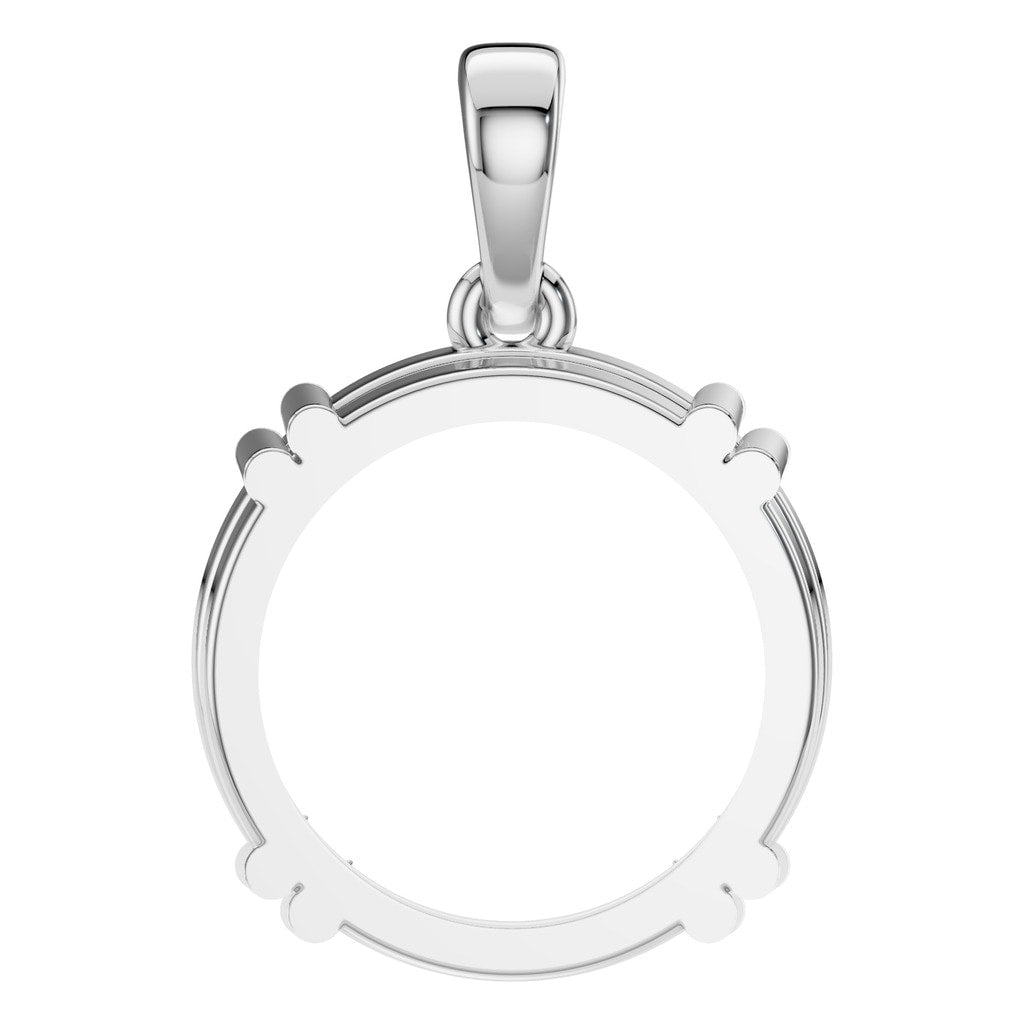PE-1164 White Gold Pendant UNSET - BACK