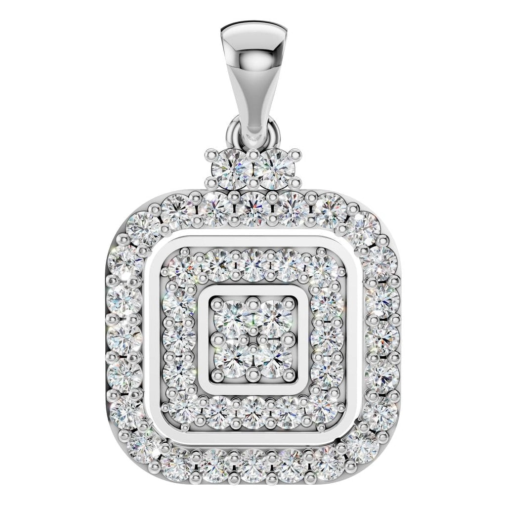 PE-1514 White Gold Pendant SET - Main View