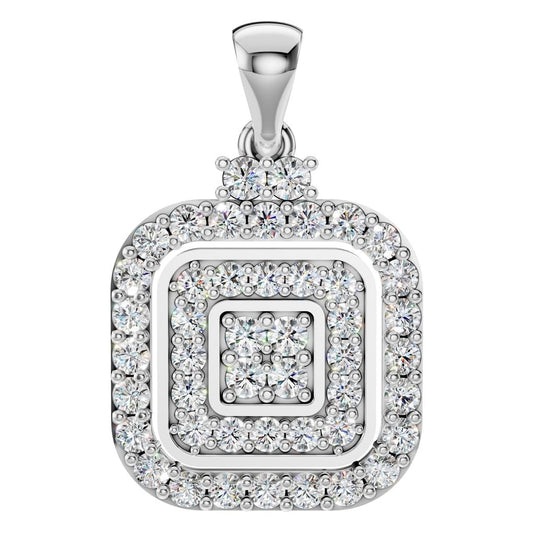 PE-1514 White Gold Pendant SET - Main View