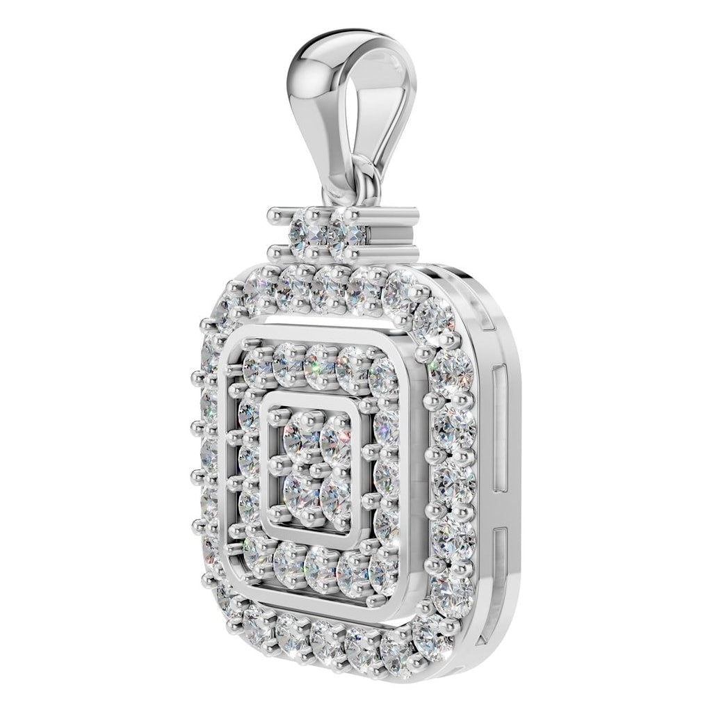 PE-1514 White Gold Pendant SET - ANGLE