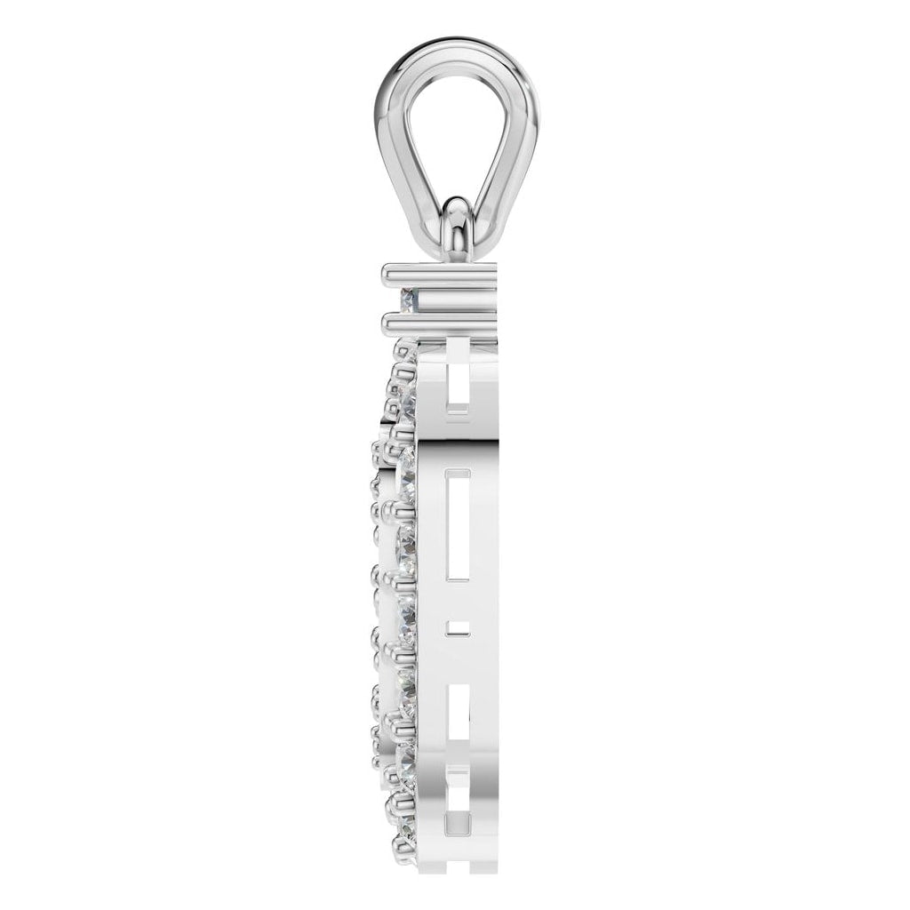 PE-1514 White Gold Pendant SET - Side View