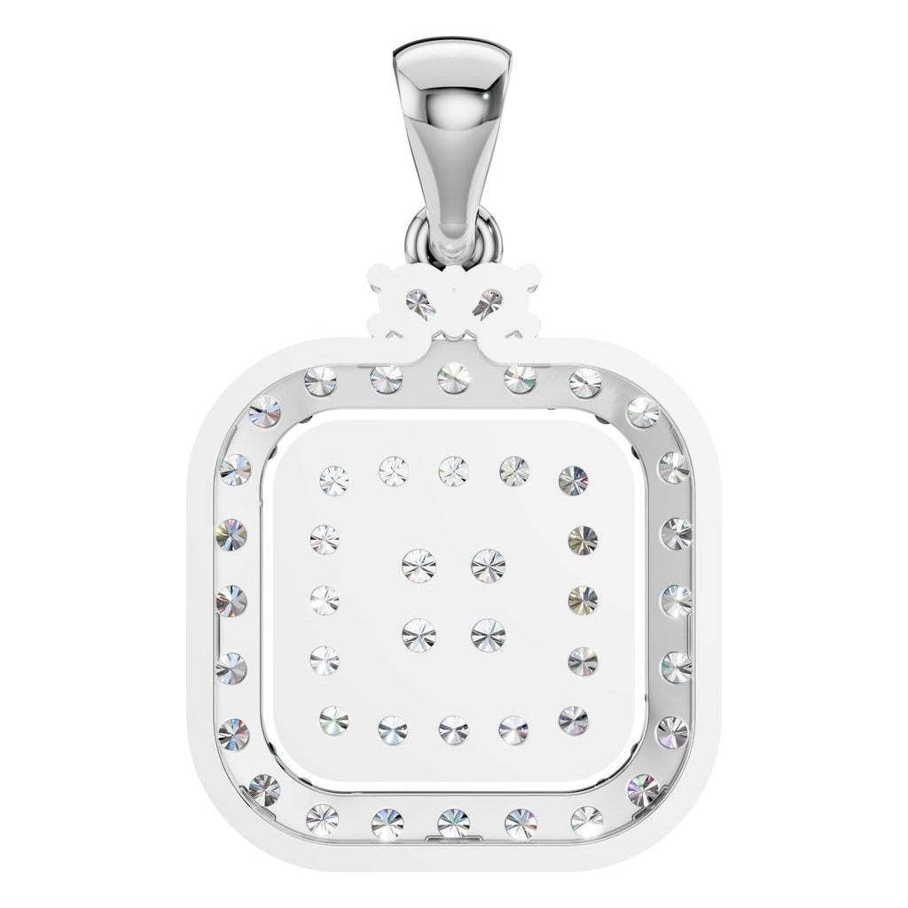 PE-1514 White Gold Pendant SET - BACK