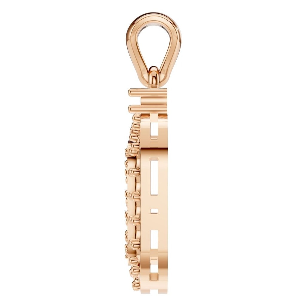 PE-1514 Rose Gold Pendant UNSET - Side View