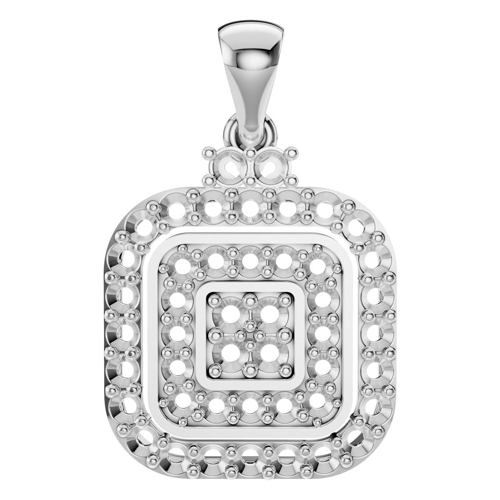 PE-1514 White Gold Pendant UNSET - Main View