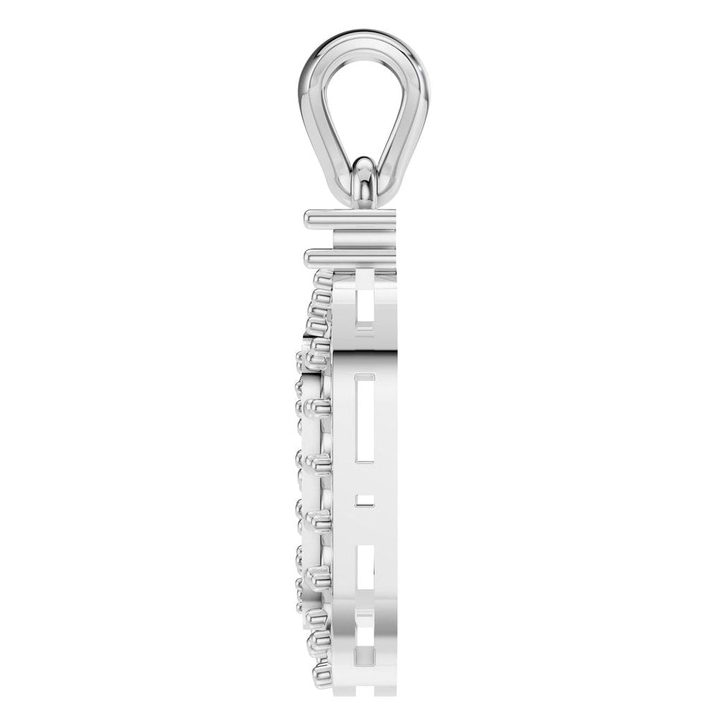 PE-1514 White Gold Pendant UNSET - Side View