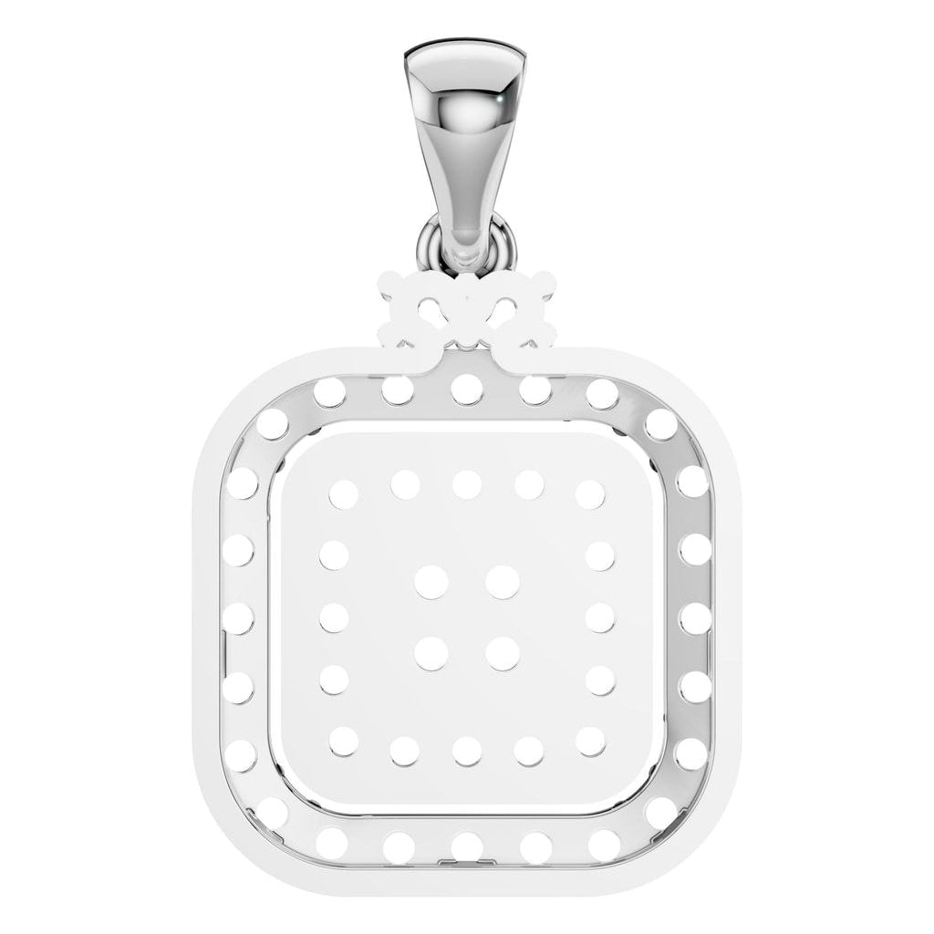 PE-1514 White Gold Pendant UNSET - BACK
