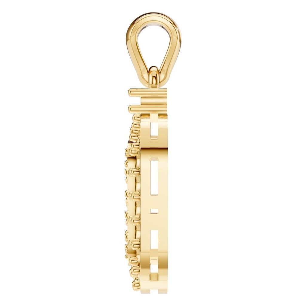 PE-1514 Yellow Gold Pendant UNSET - Side View