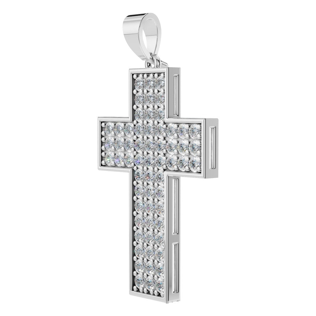 PE-1530 White Gold Pendant SET - ANGLE