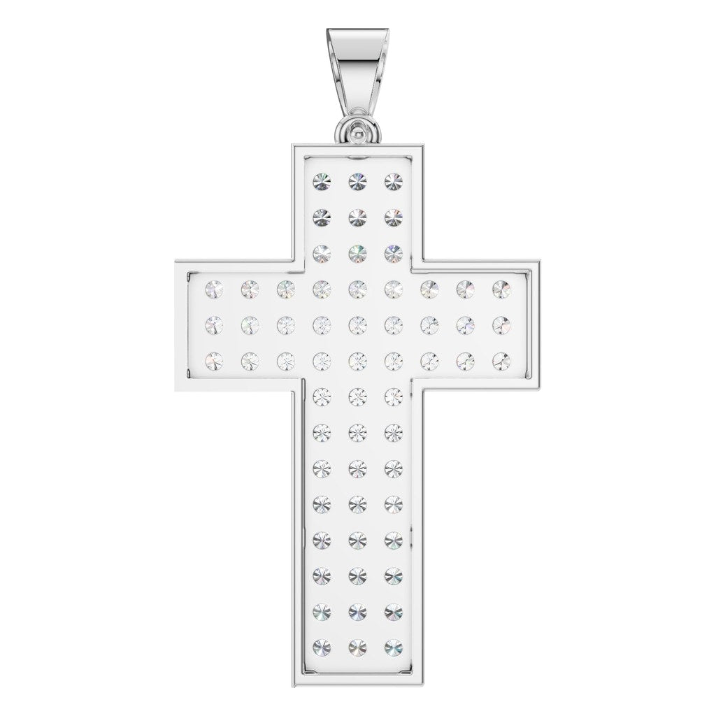 PE-1530 White Gold Pendant SET - BACK