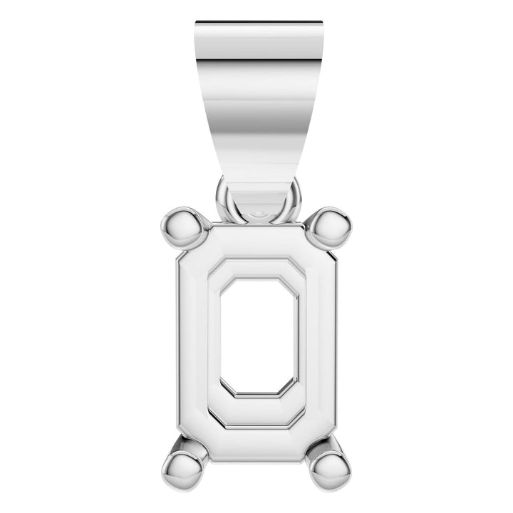 Solitaire Pendant Mounting - Emerald 6x4mm