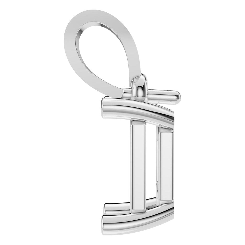 PE-1923 White Gold Pendant UNSET - Side View