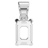 PE-1923 White Gold Pendant UNSET - BACK
