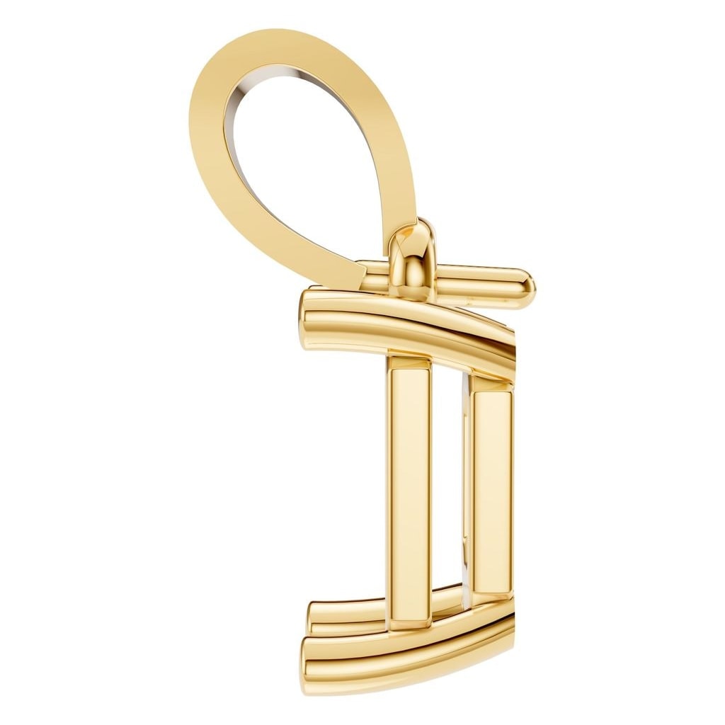PE-1923 Yellow Gold Pendant UNSET - Side View