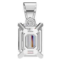 PE-1923 White Gold Pendant SET - BACK
