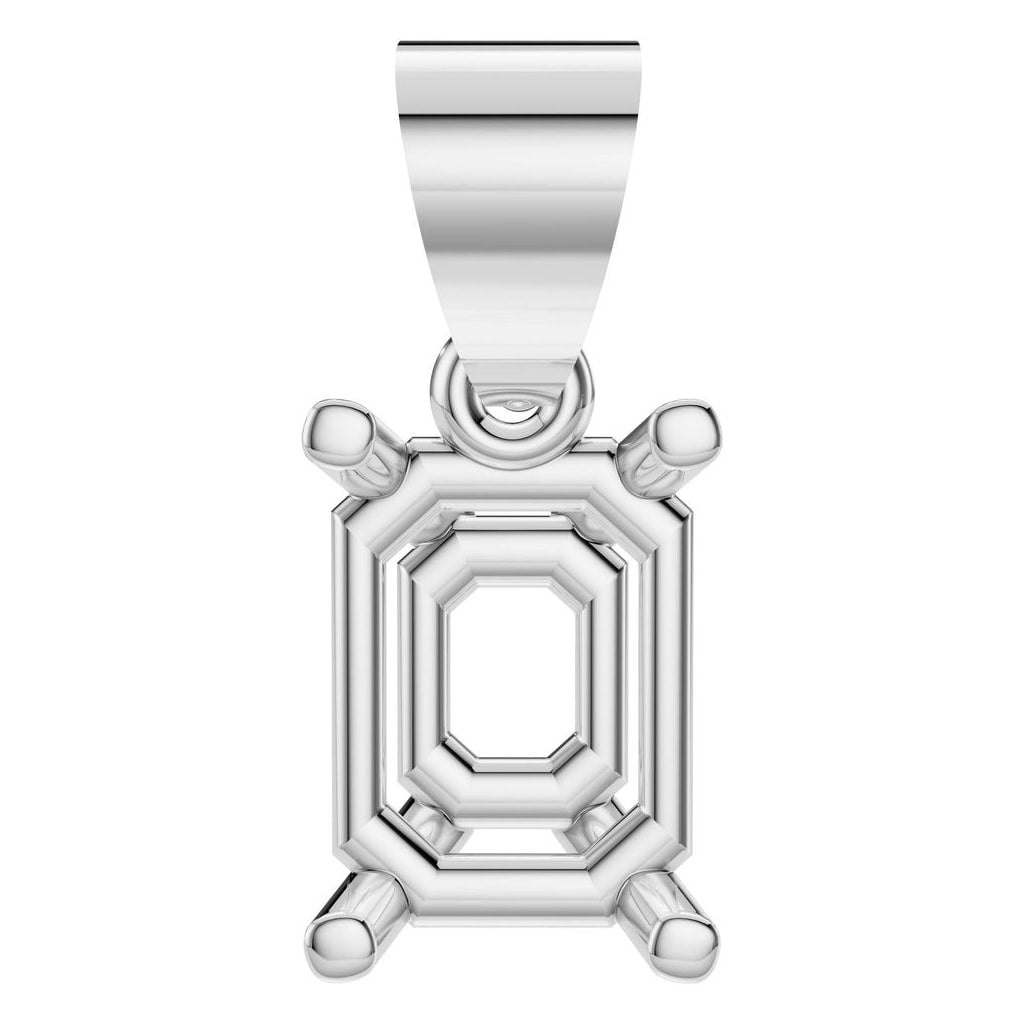PE-1923 White Gold Pendant UNSET - Main View