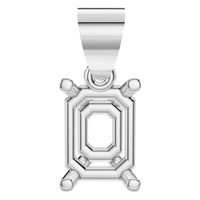 PE-1923 White Gold Pendant UNSET - Main View
