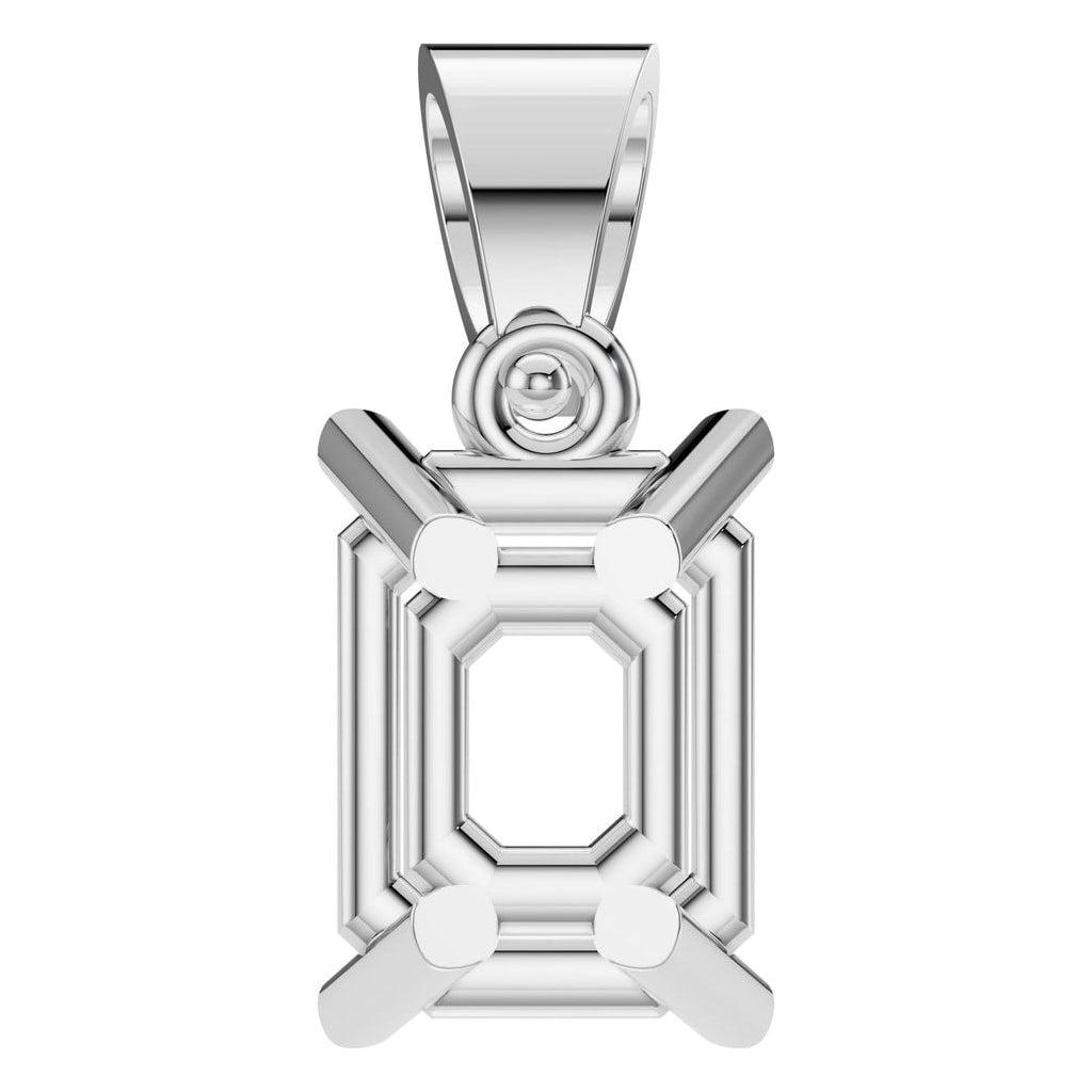PE-1923 White Gold Pendant UNSET - BACK