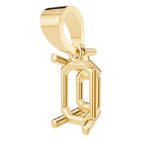 PE-1923 Yellow Gold Pendant UNSET - ANGLE