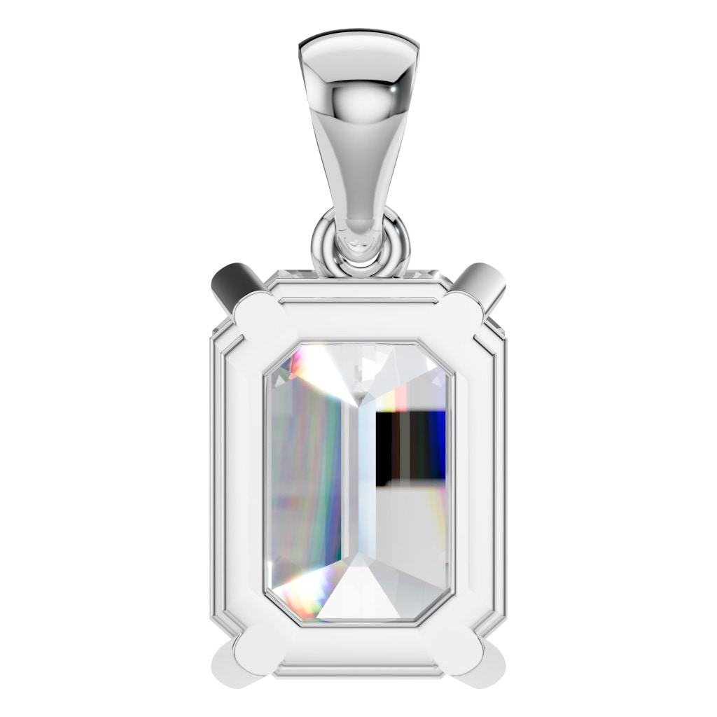 PE-1923 White Gold Pendant SET - BACK