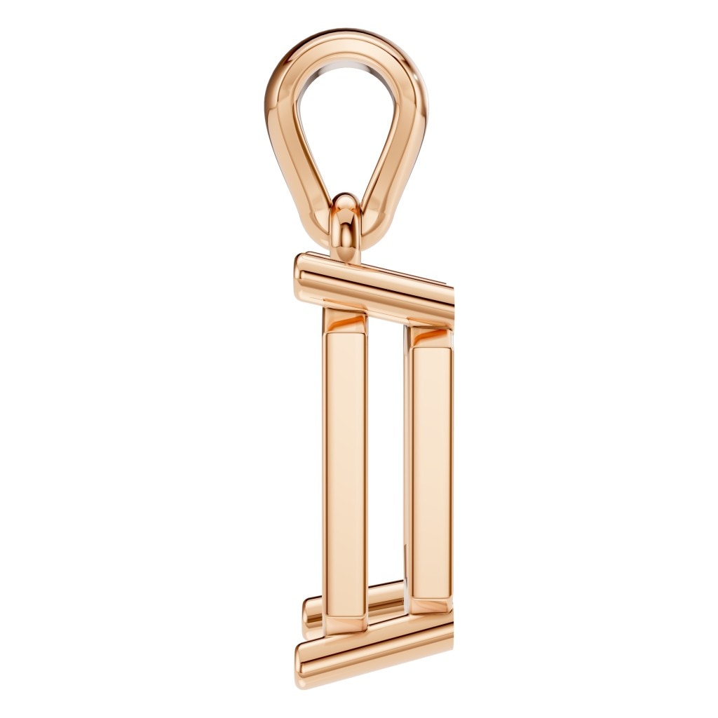 PE-1923 Rose Gold Pendant UNSET - Side View
