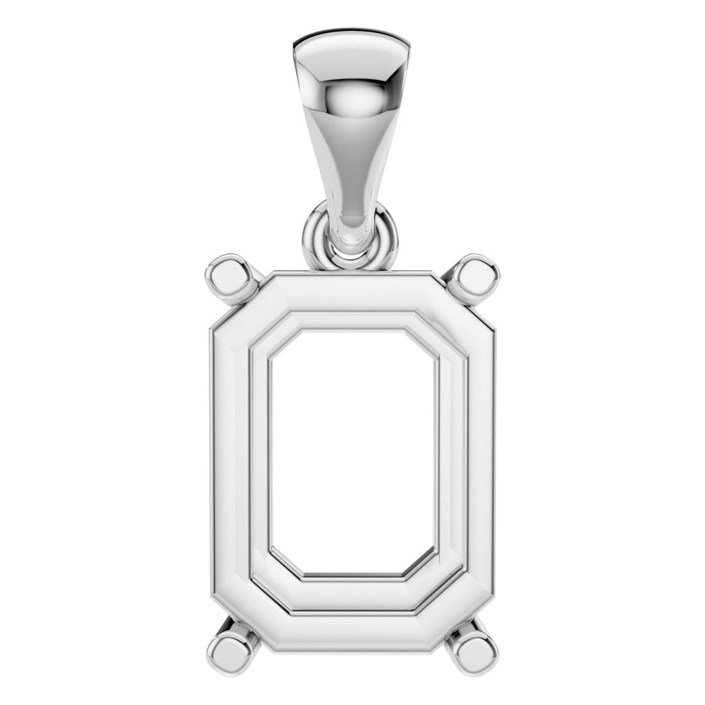 PE-1923 White Gold Pendant UNSET - Main View