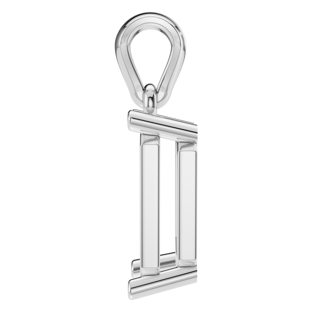 PE-1923 White Gold Pendant UNSET - Side View