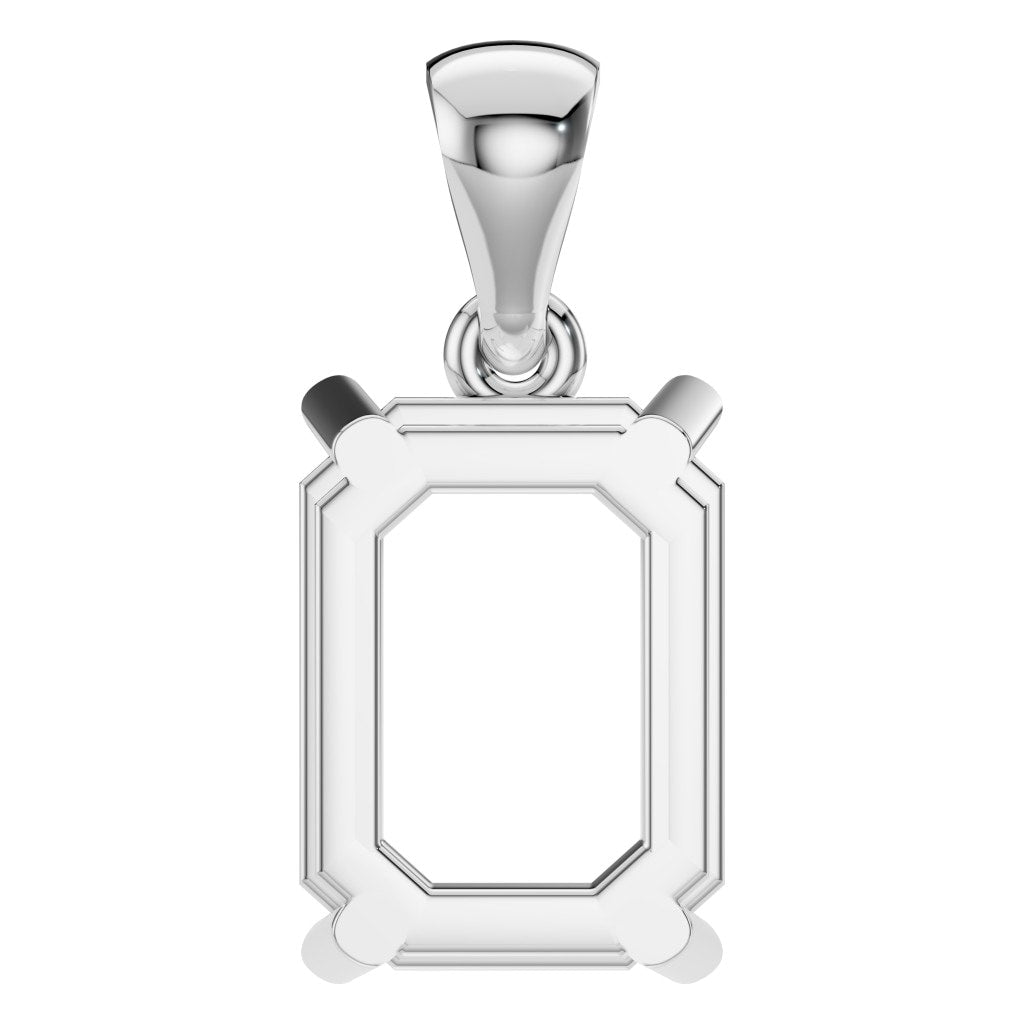 PE-1923 White Gold Pendant UNSET - BACK