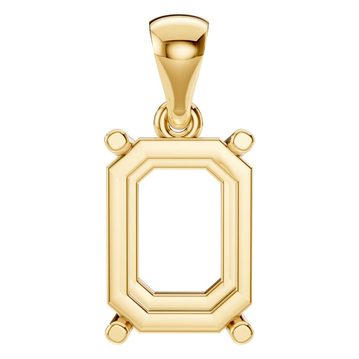 Solitaire Pendant Mounting - Emerald 9x6.5mm