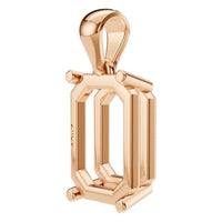 PE-1923 Rose Gold Pendant UNSET - ANGLE