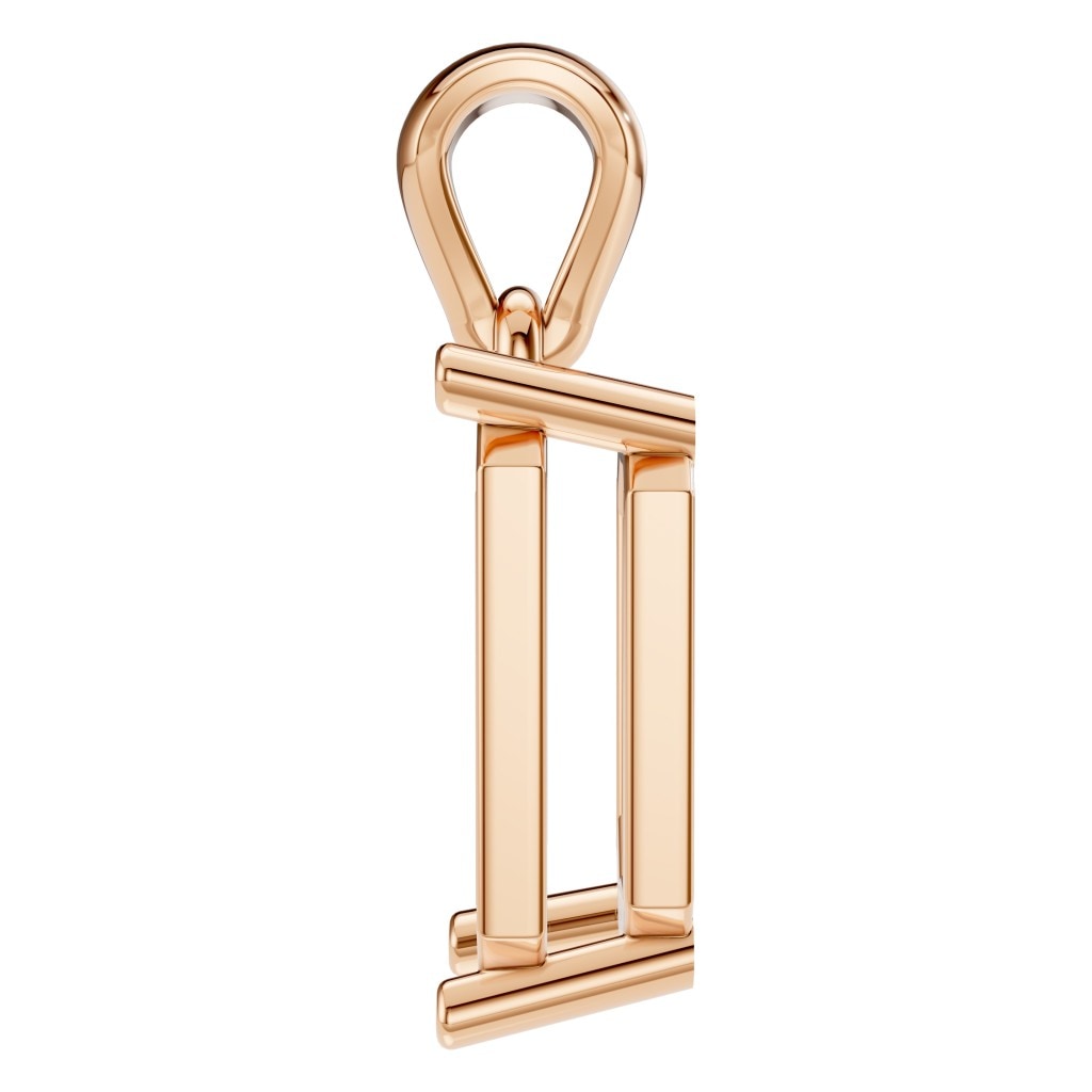 PE-1923 Rose Gold Pendant UNSET - Side View