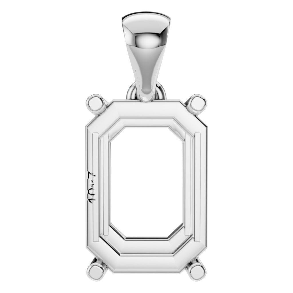PE-1923 White Gold Pendant UNSET - Main View