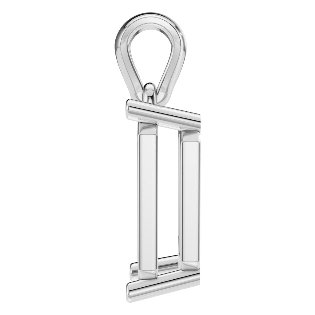 PE-1923 White Gold Pendant UNSET - Side View