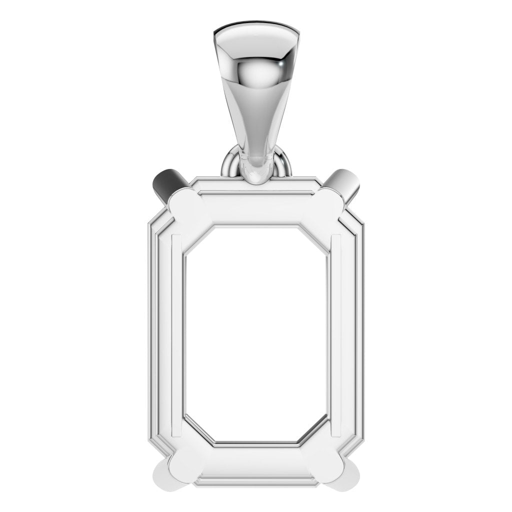 PE-1923 White Gold Pendant UNSET - BACK