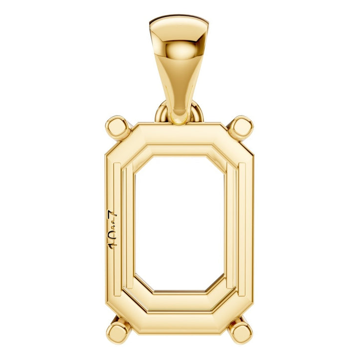 Solitaire Pendant Mounting - Emerald 10x7mm