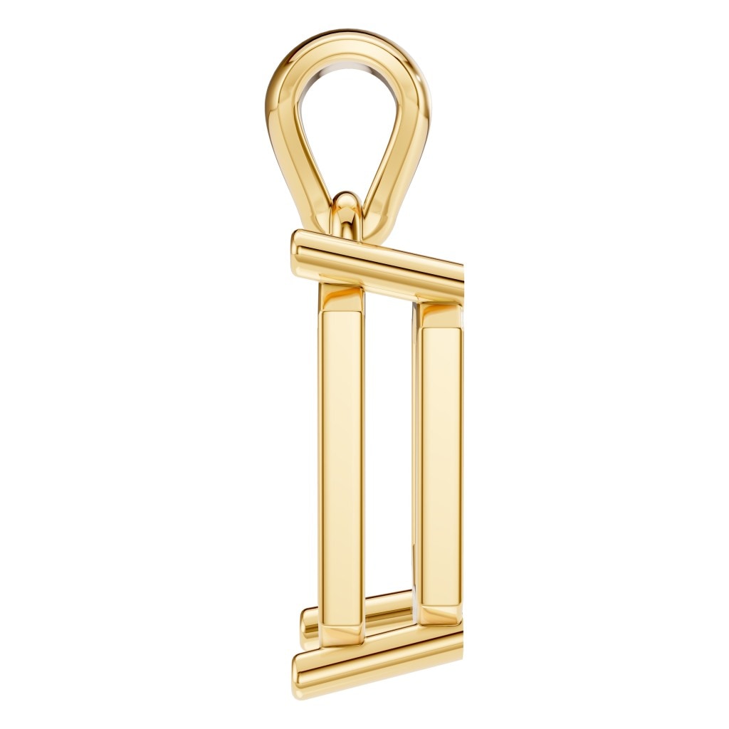 PE-1923 Yellow Gold Pendant UNSET - Side View