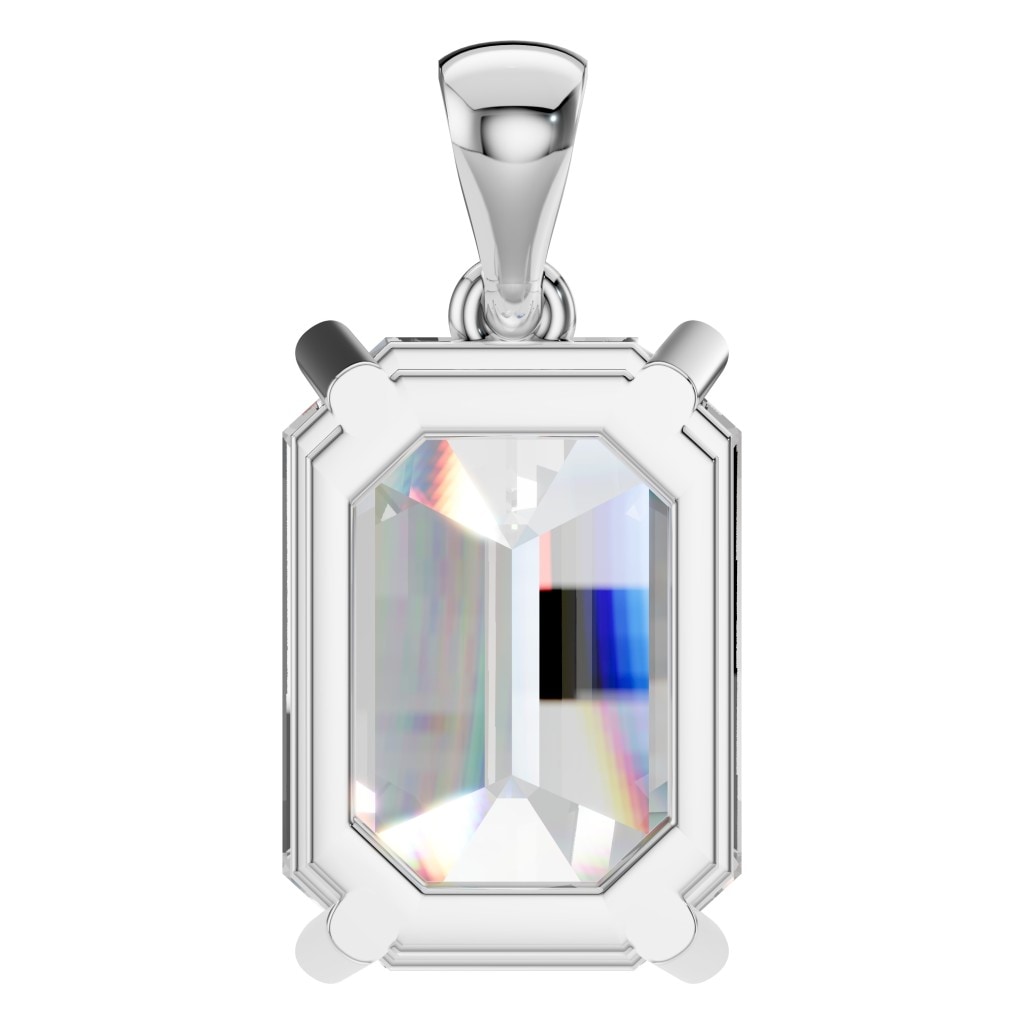 PE-1923 White Gold Pendant SET - BACK