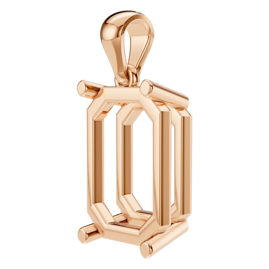 PE-1923 Rose Gold Pendant UNSET - ANGLE