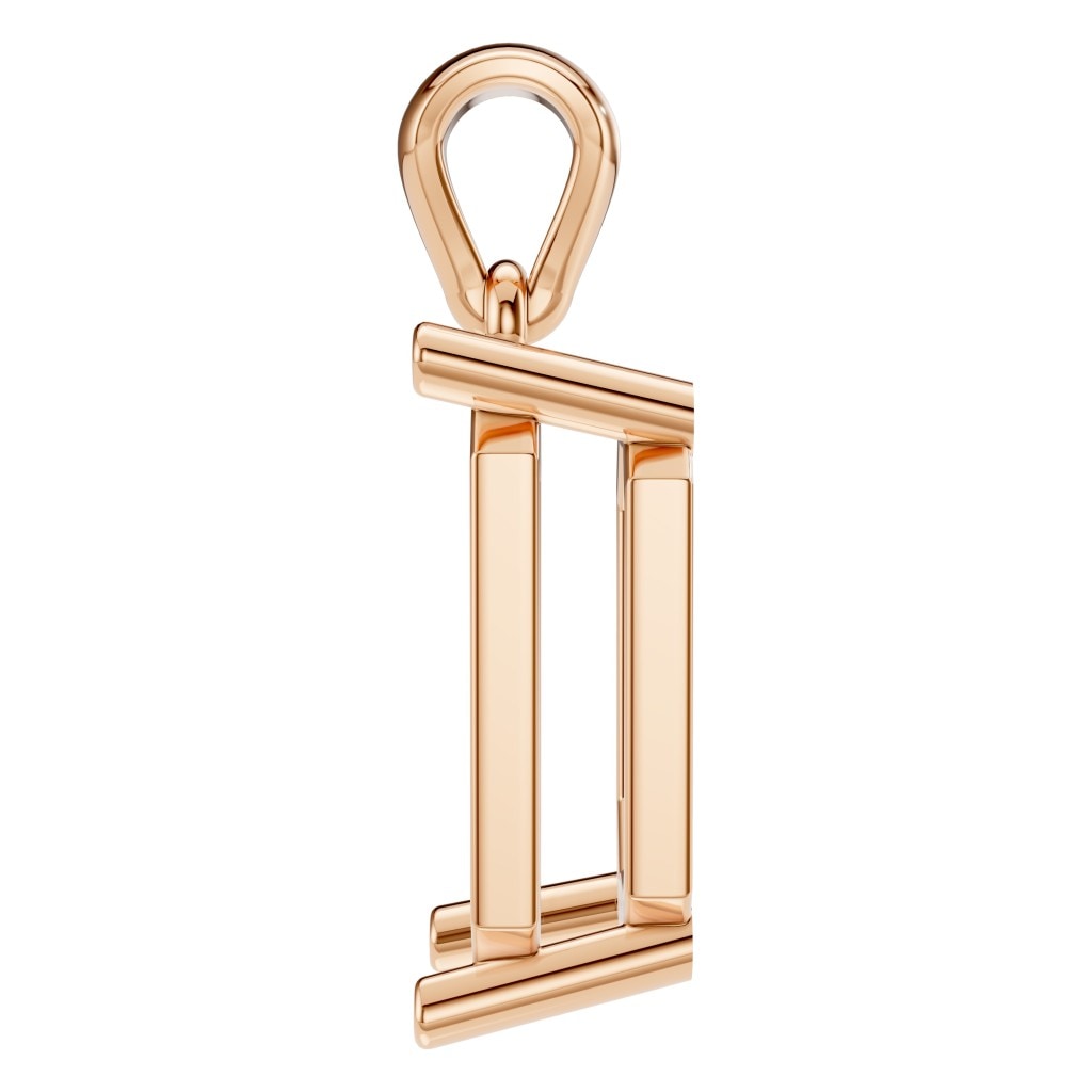 PE-1923 Rose Gold Pendant UNSET - Side View