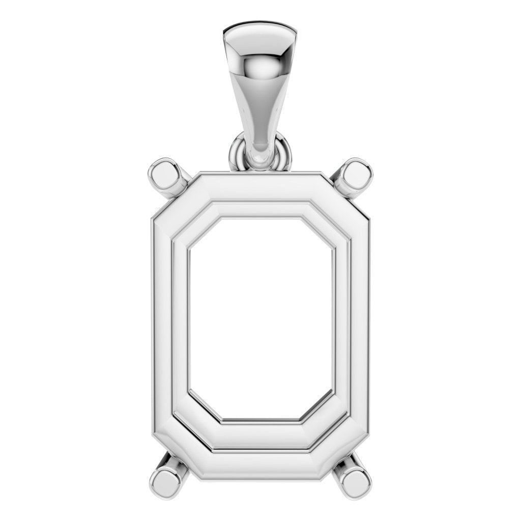 PE-1923 White Gold Pendant UNSET - Main View