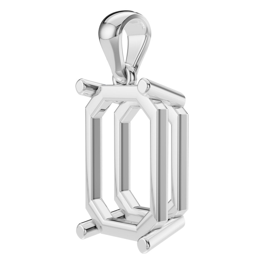 PE-1923 White Gold Pendant UNSET - ANGLE