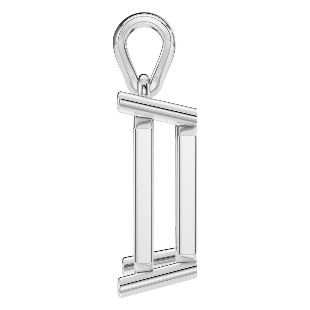 PE-1923 White Gold Pendant UNSET - Side View