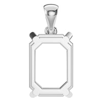 PE-1923 White Gold Pendant UNSET - BACK