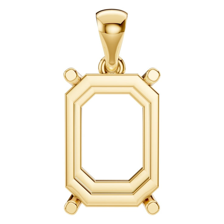 Solitaire Pendant Mounting - Emerald 11x8mm