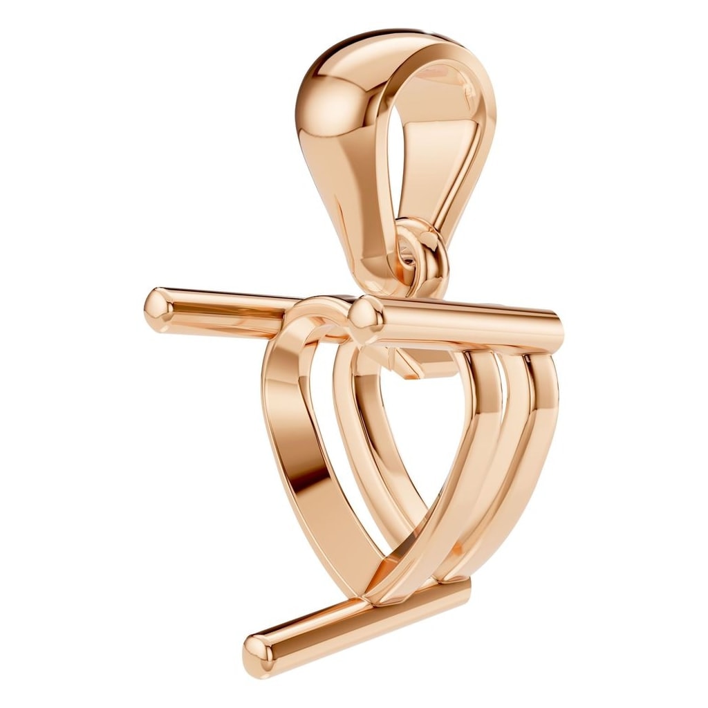 PE-1923 Rose Gold Pendant UNSET - ANGLE