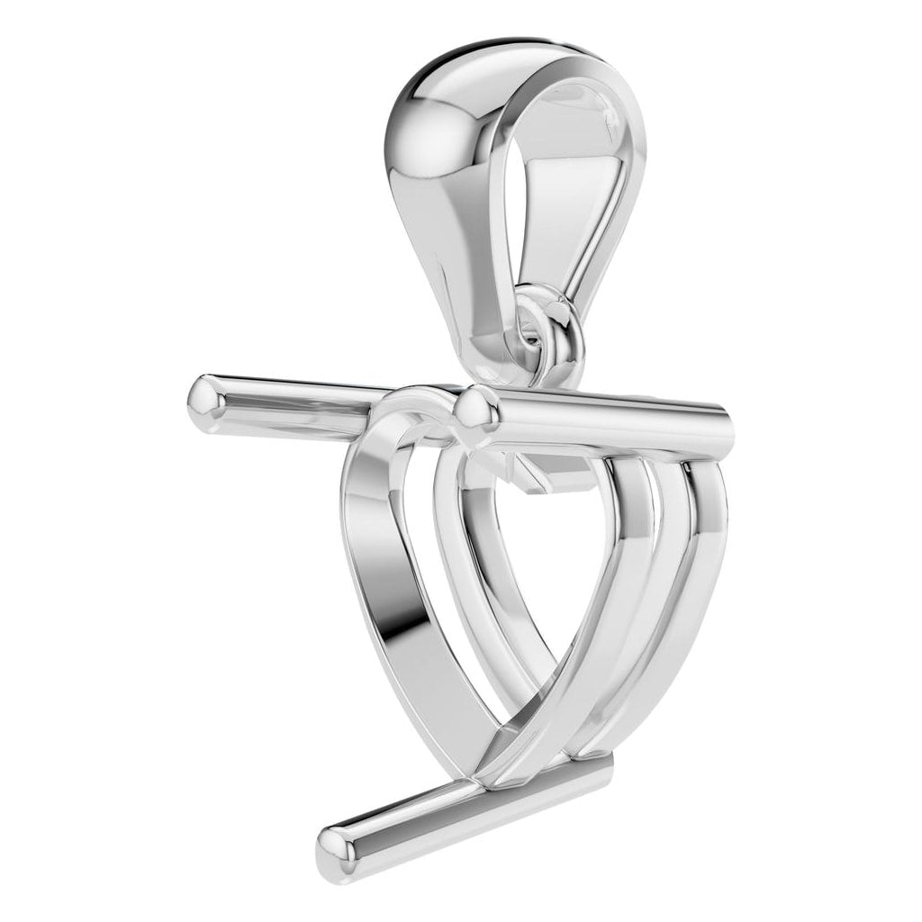 PE-1923 White Gold Pendant UNSET - ANGLE