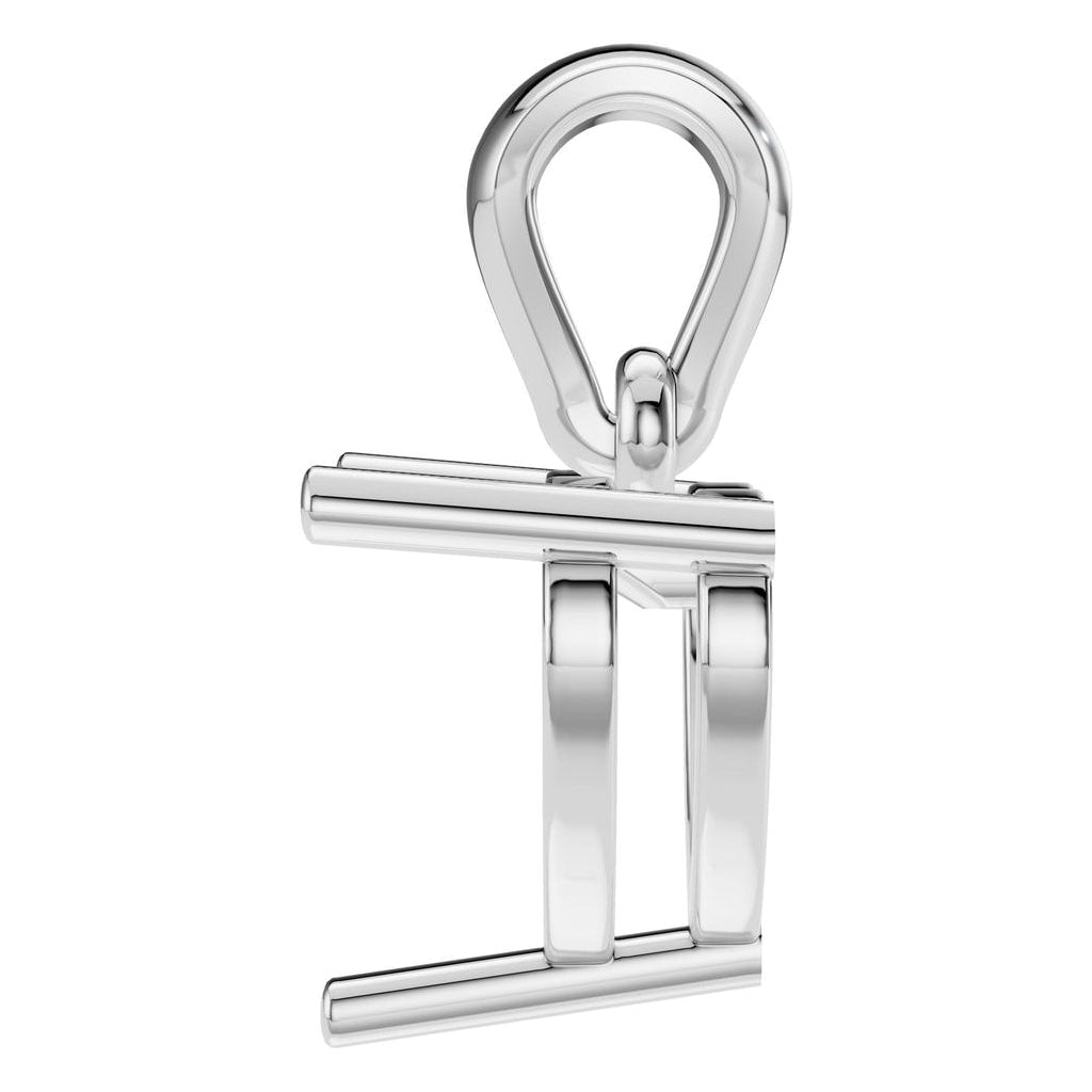 PE-1923 White Gold Pendant UNSET - Side View