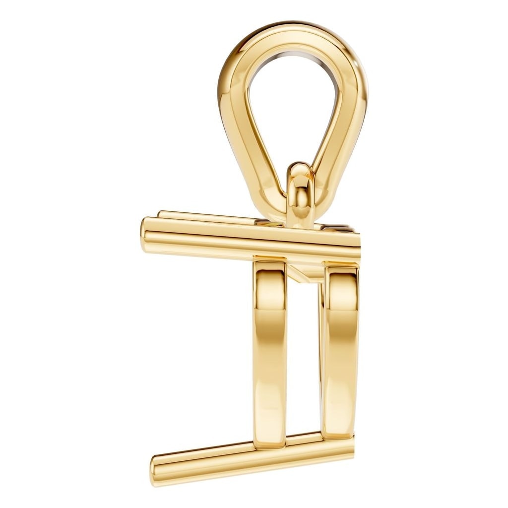 PE-1923 Yellow Gold Pendant UNSET - Side View