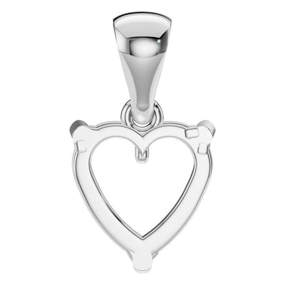 PE-1923 White Gold Pendant UNSET - BACK