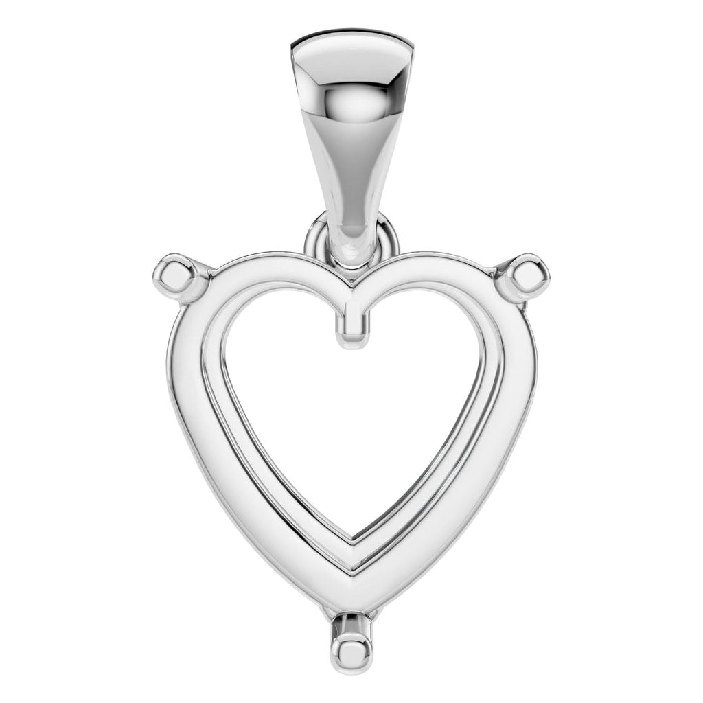 PE-1923 White Gold Pendant UNSET - Main View