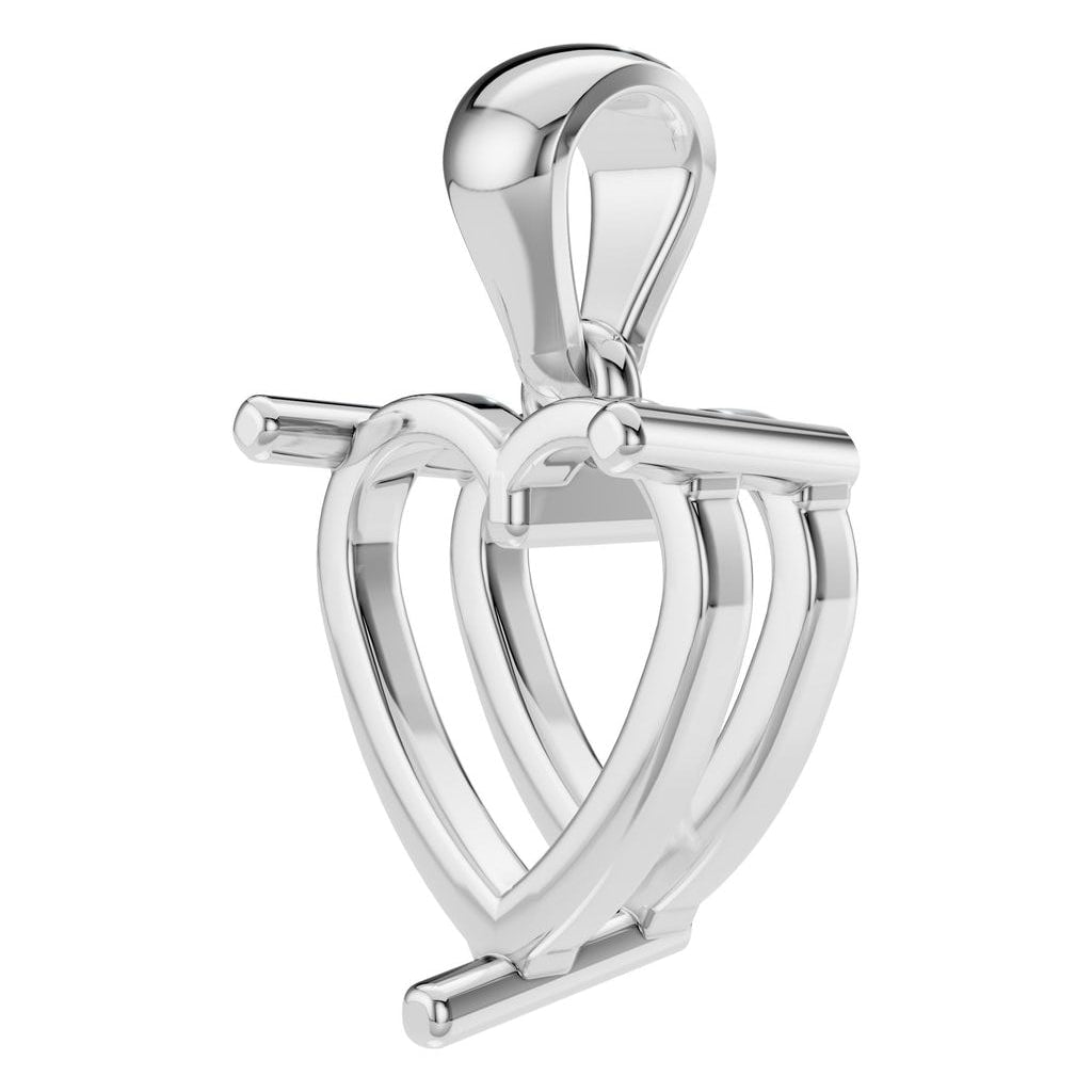 PE-1923 White Gold Pendant UNSET - ANGLE